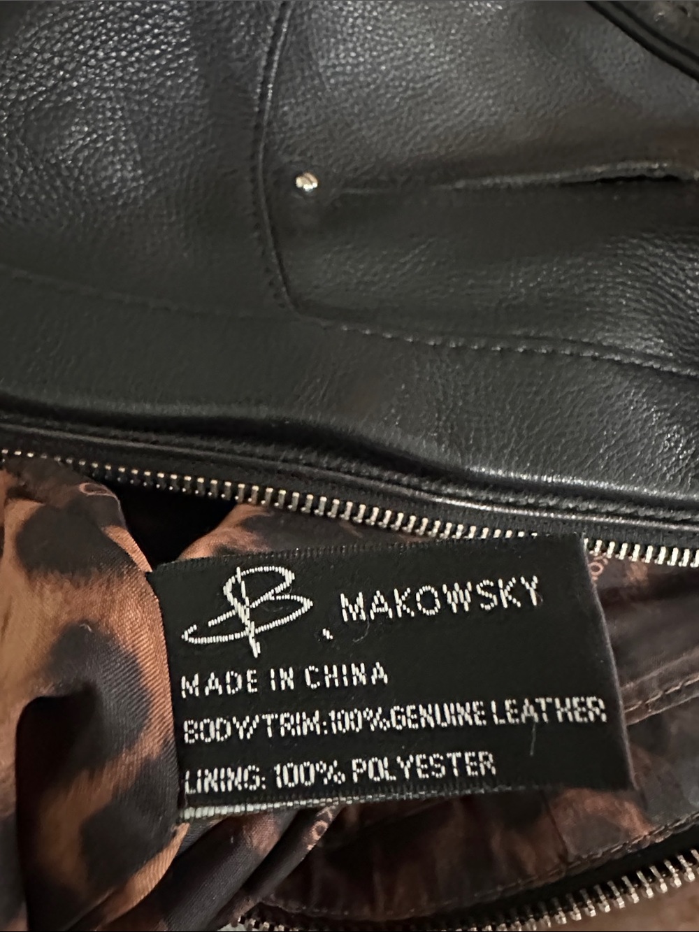 b. makowsky Black Pebbled Leather Hobo Bag - Picture 8 of 9